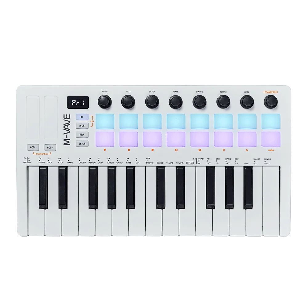 M-VAVE SMK-25 II MIDIキーボード 本体 M-VAVE SMK25-II: teclado MIDI wireless com 16 pads